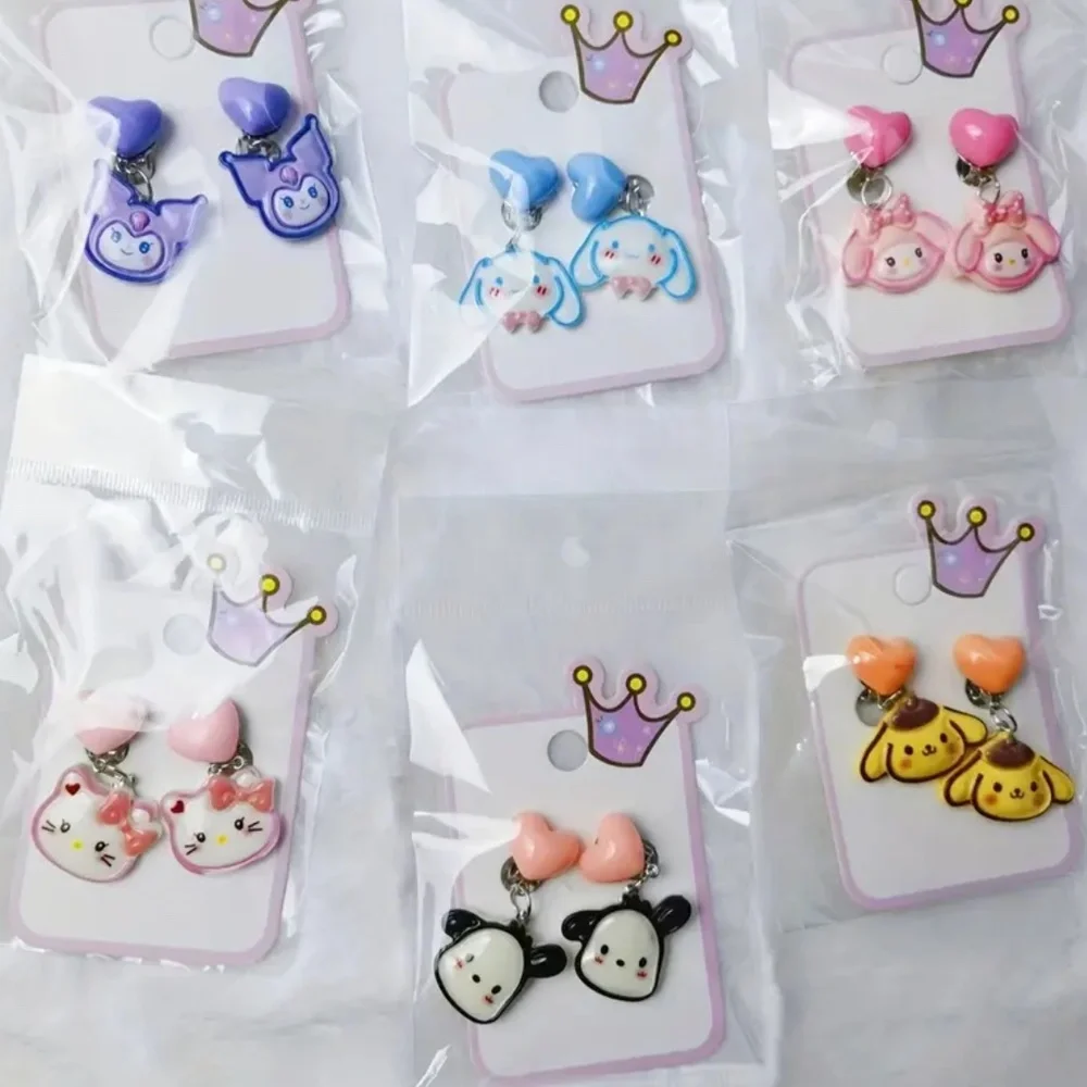 NWT! 6 Pairs of Sanrio Hello Kitty and Friends CLIP ON Earrings!